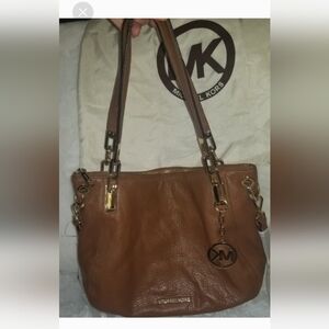Michael Kors Brown Soft Leather Tote Satchel Crossbody Strap Bag